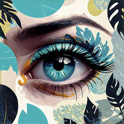 Florals Digital Art - I Put An Eye On You Serie Floral Eye  by Ingo Klotz