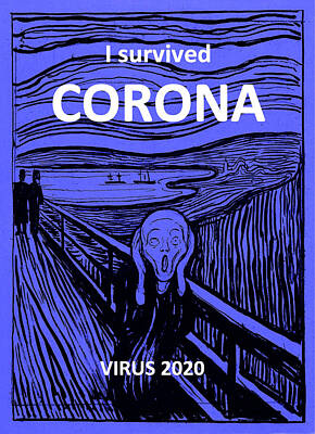 Abstract Digital Art - I Survived Corona Virus 2020 by David Hinds