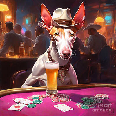 Beer Paintings - Ibizan Hound Ibiza Infusions Hounds Island Indulgence  by Adrien Efren