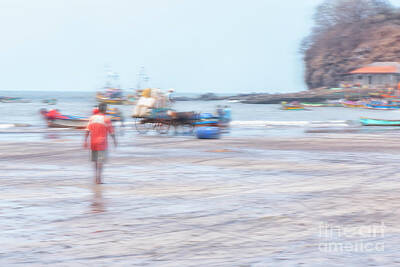 Impressionism Photo Royalty Free Images - Impressionist image of a market on beach Royalty-Free Image by Kiran Joshi
