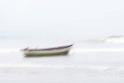 Impressionism Photo Royalty Free Images - Impressionist image of boat riding waves Royalty-Free Image by Kiran Joshi