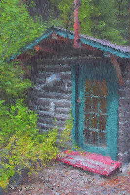 Impressionism Photos - Impressionist Montana Cabin by Mick Anderson