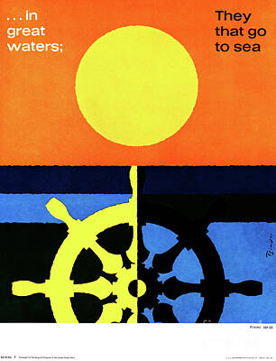 City Scenes Drawings - In Great Water - Psalms Poster by Sad Hill - Bizarre Los Angeles Archive