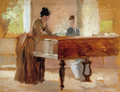 Royalty-Free and Rights-Managed Images - In the drawing room at Haikko by Albert Edelfelt