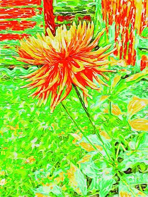 The Cactus Collection - Incurved Cactus Dahlia Digital Artwork 03 by Douglas Brown