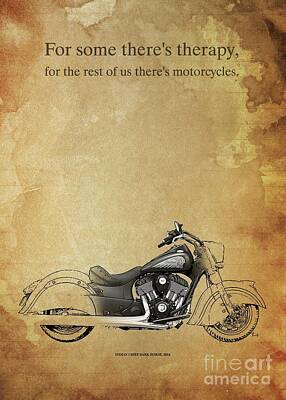 Animals Drawings - Indian Chief DARK HORSE 2016 motorcycles quote by Drawspots Illustrations