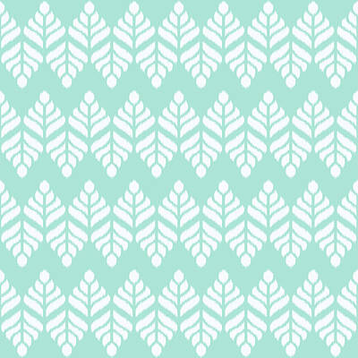 Royalty-Free and Rights-Managed Images - Indian Leaf Pattern - Sky Blue by Studio Grafiikka