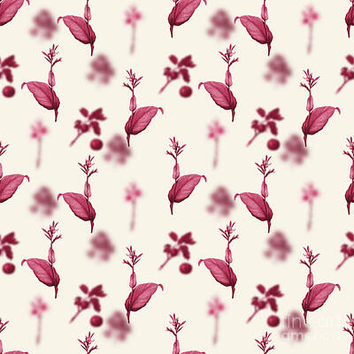 Roses Rights Managed Images -  Indian Shot Botanical Seamless Pattern in Viva Magenta n.0053 Royalty-Free Image by Holy Rock Design