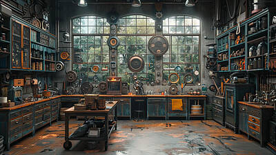 Steampunk Royalty Free Images - Industrial Aesthetic Royalty-Free Image by Evie Carrier