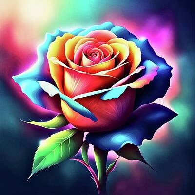 Roses Digital Art - Infinite Petals - A Seasonal Symphony of Love by Robert Darin