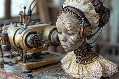 Steampunk Digital Art - Inside the Factory 07 Victorian Future by Matthias Hauser