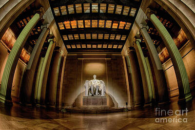Politicians Photo Royalty Free Images - Inside the Lincoln Memorial Royalty-Free Image by Jerry Fornarotto