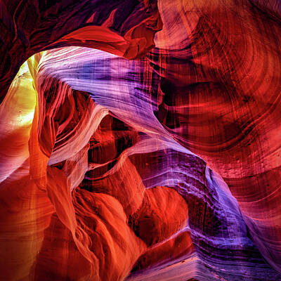 Royalty-Free and Rights-Managed Images - Intensity Of Color - Antelope Canyon 1x1 by Gregory Ballos