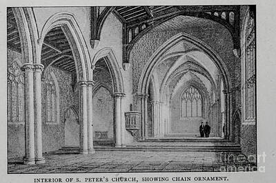 City Scenes Photos - INTERIOR OF S. PETERS CHURCH, SHOWING CHAIN ORNAMENT ac1 by Historic Illustrations