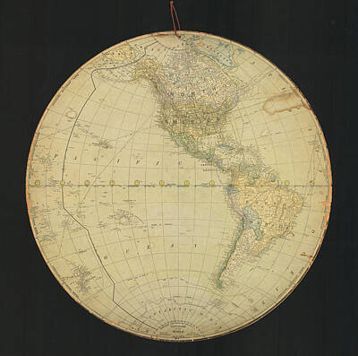 Landmarks Drawings - International Globe Company Title Flat-Globe of the World Edited by Robert E. Peary Pres. American G by Robert E