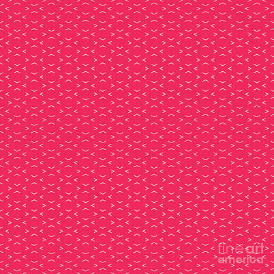 Royalty-Free and Rights-Managed Images - Inverse Chevron Diamond Pattern in Eggshell White And Ruby Pink n.2596 by Holy Rock Design