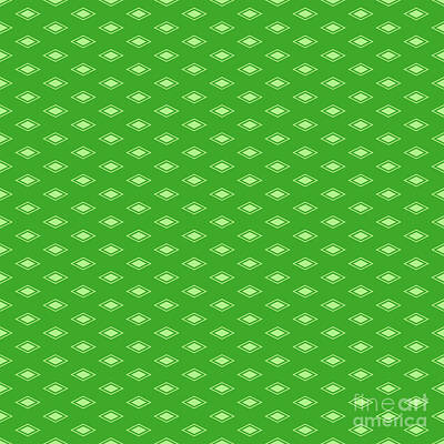 Royalty-Free and Rights-Managed Images - Inverse Diamond Hishi With Outline Pattern in Light Apple And Grass Green n.2787 by Holy Rock Design