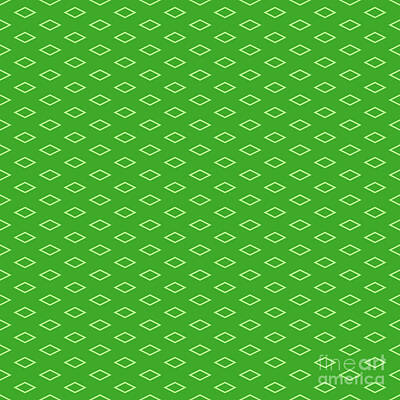 Royalty-Free and Rights-Managed Images - Inverse Diamond Japanese Hishi Pattern in Light Apple And Grass Green n.2069 by Holy Rock Design