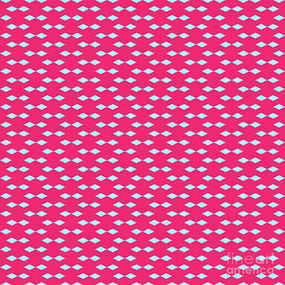 Royalty-Free and Rights-Managed Images - Inverse Double Diamond Pattern in Light Aqua And Raspberry Pink n.2763 by Holy Rock Design