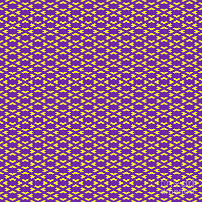 Royalty-Free and Rights-Managed Images - Inverse Heavy Chevron Diamond In Sunny Yellow And Iris Purple n.3184 by Holy Rock Design