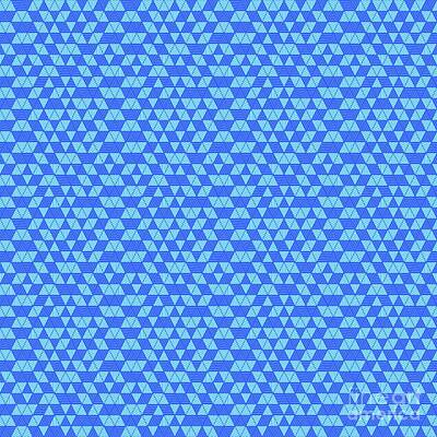 Royalty-Free and Rights-Managed Images - Inverse Striped Triangle Grid Pattern In Day Sky And Azul Blue n.1732 by Holy Rock Design