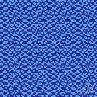 Royalty-Free and Rights-Managed Images - Inverse Striped Triangle Grid Pattern In Summer Sky And Ultramarine Blue n.0949 by Holy Rock Design