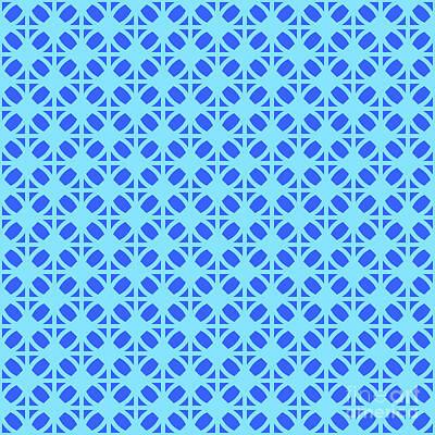 Bird Photography - Inverted Diamond In Hex Grid Pattern In Day Sky And Azul Blue n.0497 by Holy Rock Design