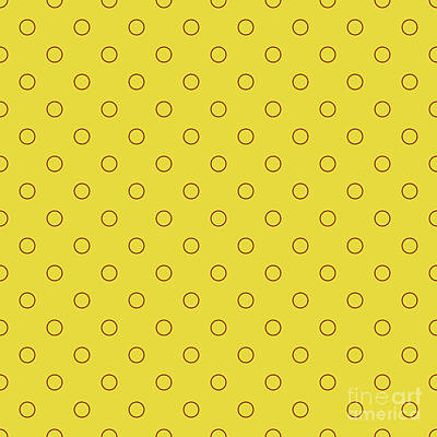 Royalty-Free and Rights-Managed Images - Inverted Polka Dot Circle Pattern In Golden Yellow And Chestnut Brown n.0568 by Holy Rock Design