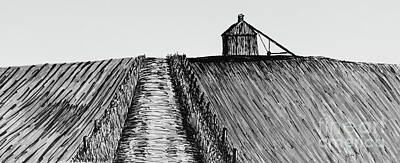 Landscapes Drawings - Iowa by Garry McMichael