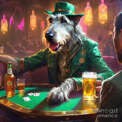 Beer Painting Rights Managed Images - Irish Wolfhound Wolfhound Whiskies Irish Giants Gaelic Gathering  Royalty-Free Image by Adrien Efren