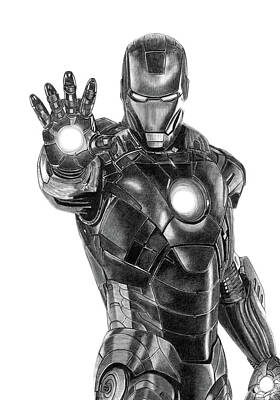 Recently Sold - Comics Drawings - Iron Man 2022 by Paul Stowe