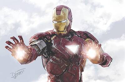 Comics Digital Art - Iron Man Speed Painting by David Luebbert