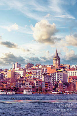 Skylines Royalty-Free and Rights-Managed Images - Istanbul Galata Region by Antony McAulay