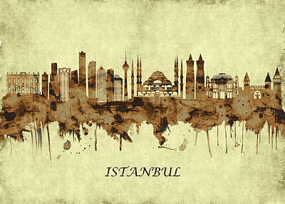 Moody Trees - Istanbul Turkey Cityscape by NextWay Art