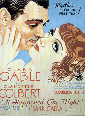 Royalty-Free and Rights-Managed Images - It Happened One Night, with Clark Gable and Claudette Colbert, 1934 by Stars on Art