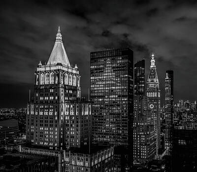 Skylines Photos - It Is Dark in New York City by Elvira Peretsman
