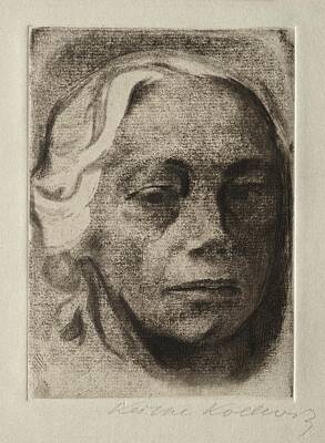 Recently Sold - Portraits Paintings - Self-Portrait 1912 Kathe Kollwitz German, 1867-1945 by Arpina Shop