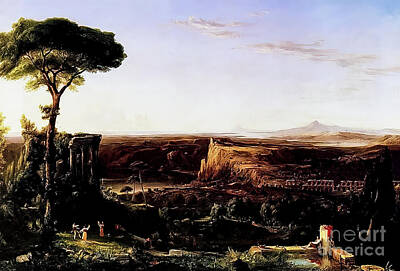 Paintings - Italian Scene Composition by Thomas Cole 1833 by Thomas Cole