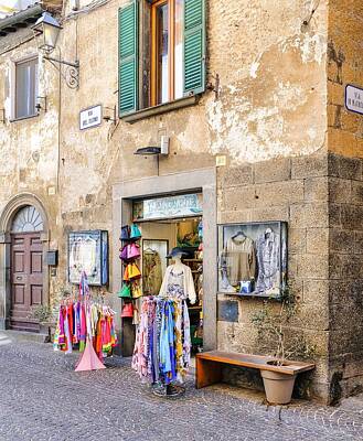 Robert Bellomy Royalty-Free and Rights-Managed Images - Italy Store Front Dress Shop by Robert Bellomy