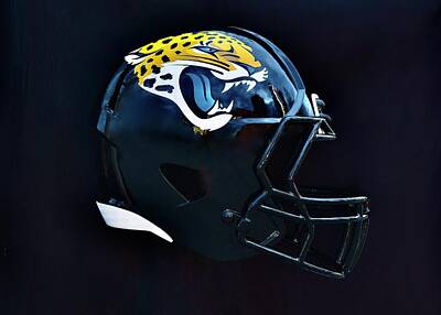 Football Royalty Free Images - Jacksonville Jags Helmet Royalty-Free Image by Frozen in Time Fine Art Photography