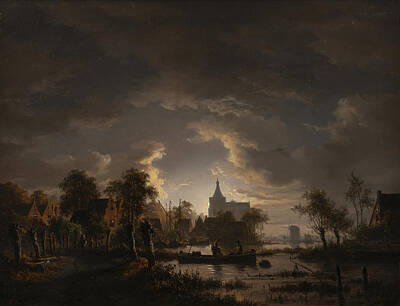 Kitchen Mark Rogan - Jacobus Theodorus Jacob Abels Dutch, Amsterdam 1803  1866 Abcoude A moonlit river landscape by Artistic Rifki