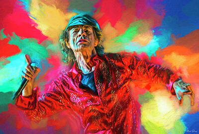 Music Mixed Media - Jagger Live by Mal Bray
