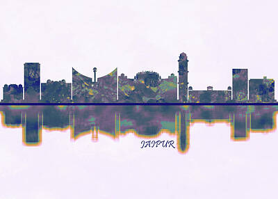 Abstract Skyline Paintings - Jaipur Skyline by NextWay Art