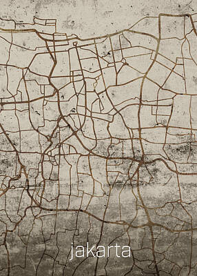 1-university Icons Royalty Free Images - Jakarta Indonesia Vintage City Street Map on Cement Background Royalty-Free Image by Design Turnpike