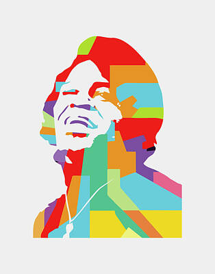 Celebrities Royalty-Free and Rights-Managed Images - James Brown 2 POP ART by Ahmad Nusyirwan