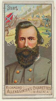 1-black And White Beach - James Ewell Brown  Jeb  Stuart, from the Great Generals series N15 for Allen  Ginter Cigarettes  by Shop Ability