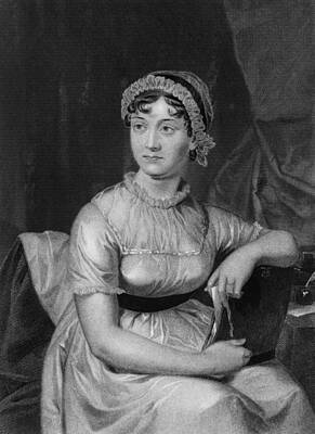 Best Sellers - Portraits Drawings - Jane Austen Engraved Portrait by War Is Hell Store