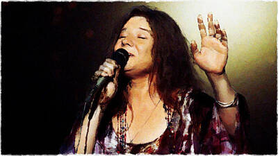 Rock And Roll Royalty-Free and Rights-Managed Images - Janis Joplin Live by Jas Stem