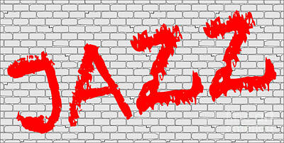Jazz Digital Art - Jazz Music Brick Wall Graffiti by Bigalbaloo Stock