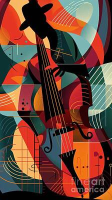 Musicians Painting Rights Managed Images - Jazz Rhythms Royalty-Free Image by Lauren Blessinger